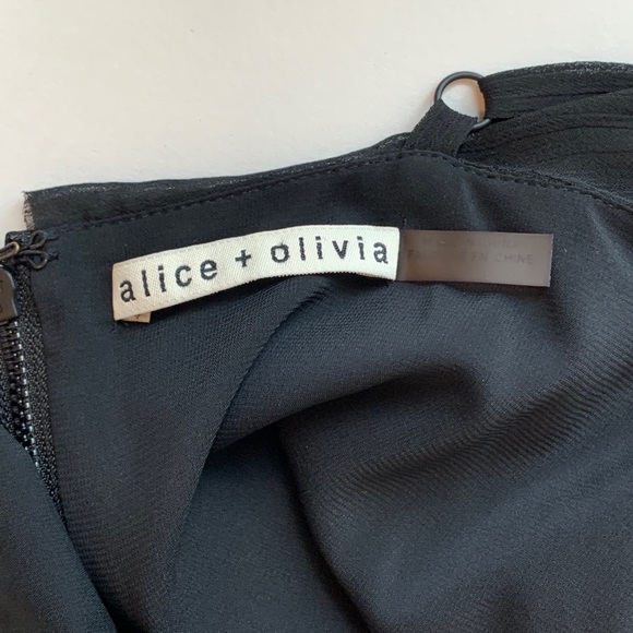 ALICE & OLIVIA FLIRTY BLACK RUFFLE MINI DRESS - Picture 9 of 10